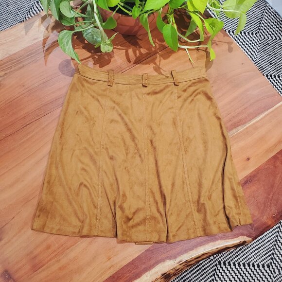 Tan Faux Suede Skirt - Picture 11 of 11